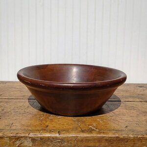 Huge Vintage Hellerware Wooden Bowl 17.5" MCM Walnut Decorative CRACKED on Side